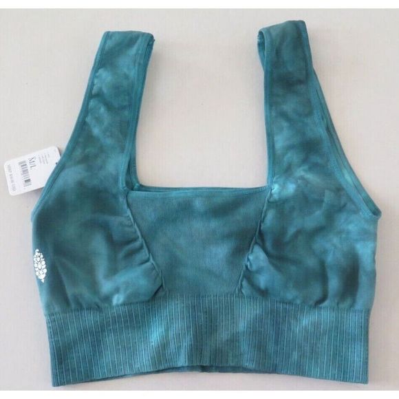 FP Movement Free People Women's Sz M/L Blue Peacock Tie Dye Sports Bra $58 - Picture 2 of 4